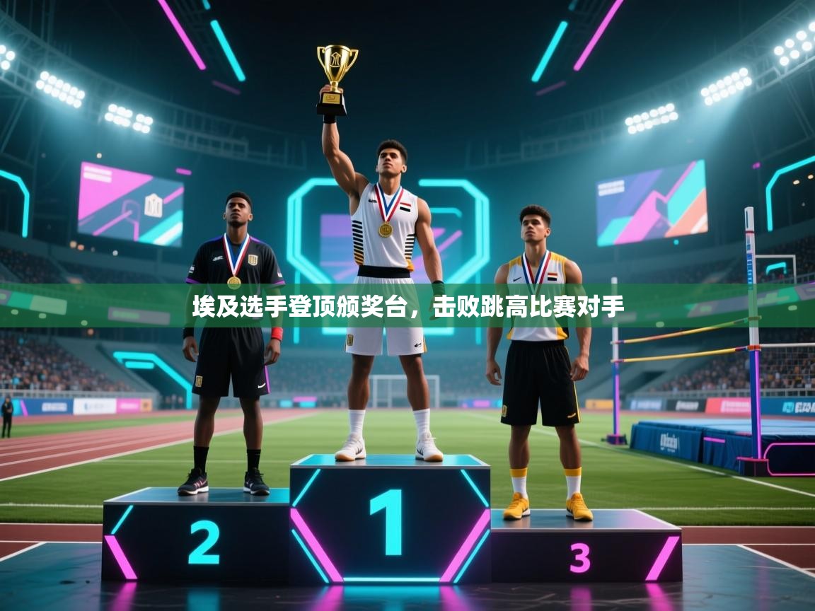 埃及选手登顶颁奖台，击败跳高比赛对手
